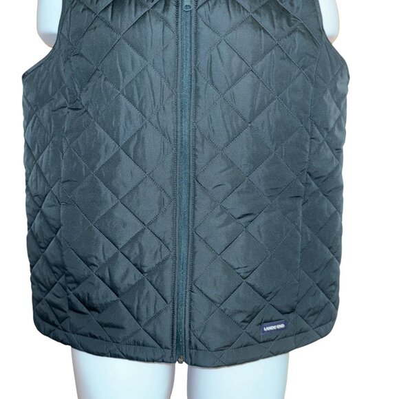 READ NWT Lands End Womens Oversized Vest M 10-12 Green Quilted Repreve Pockets - Picture 3 of 10